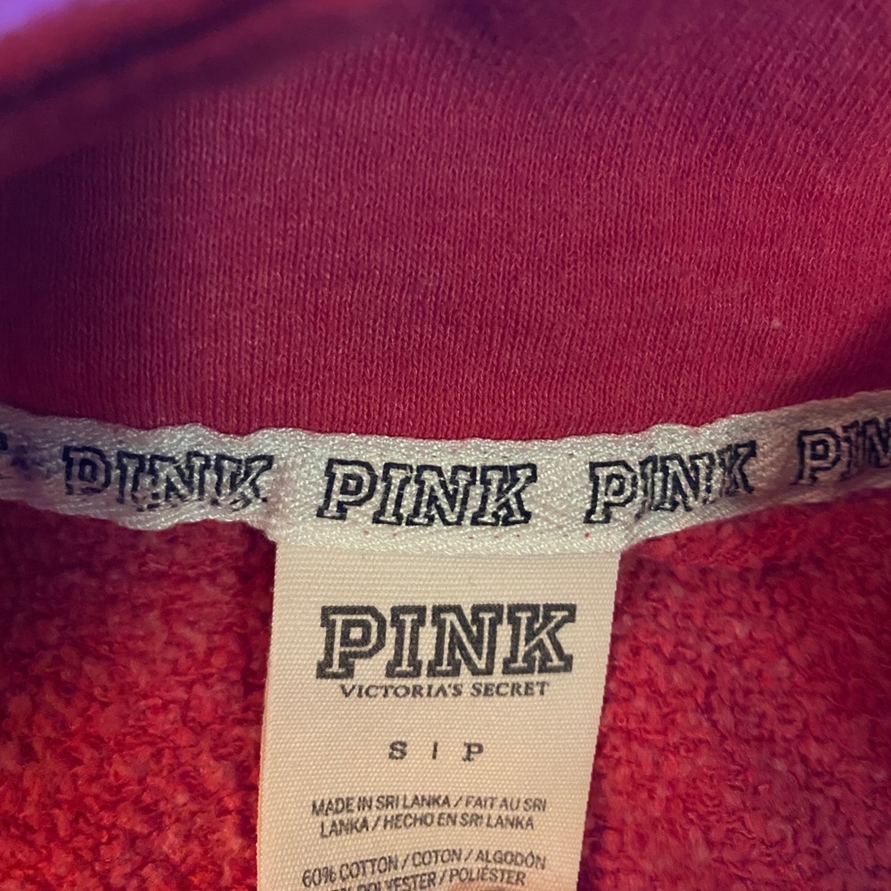 PINK Victoria's Secret Quarter Zip Sweatshirt Sweat Shirt Top Size Small VGC - Picture 5 of 5